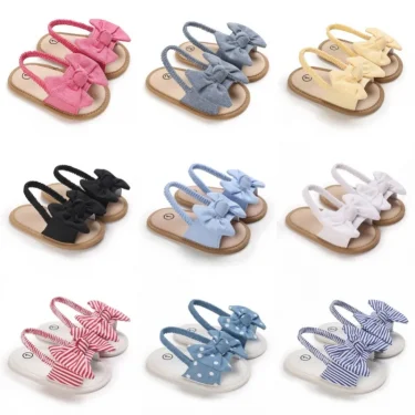 The First Newborn Bow Sandals Summer Soft Sole Comfortable Walking shoes Princess Dress Shoes 0-18M 1