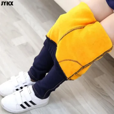 Children's Pants Winter Clothes New Thicker Middle-aged Kids 'Jeans Korean Style Stretch And Cashmere Girls 5