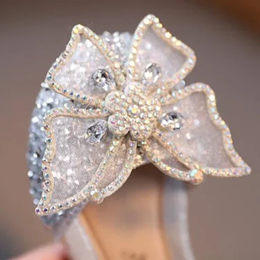 Summer Girls Sandals Fashion Sequins Rhinestone Bow Girls Princess Shoes Baby Girl Shoes Flat Heel Sandals Size 21-35 6