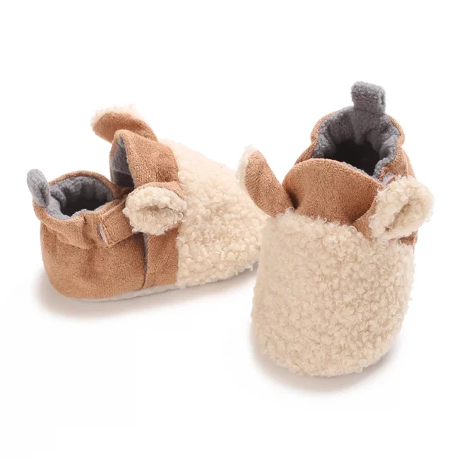 NEW Color block Toddler 0-18M Winter Snow Baby Warm Shoes Newborn Soft Sole First Walkers Shoes for Baby Girls Boys Infant Shoes 5