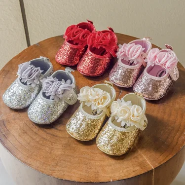 Baby Mary Jane Shoes Toddler Girl 0-6-12 Month Prewalking Shoes Baby First Step Shoes Soft PU Cute Flower Spring Summer Sandal 1