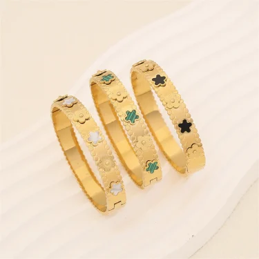 316L Stainless Steel Retro 3 Colors Natural Seashells Flowers Bracelets Ladies Fashion Trend High Jewelry Accessories Party Gift 1