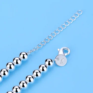 Andara 925 Sterling Silver beads chain Heart pendant Bracelets for Women Street all-match fashion designer Jewelry party wedding 6