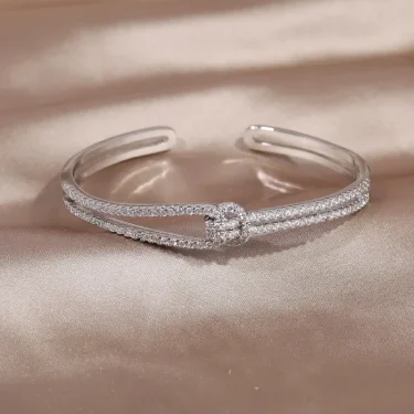 exquisite AAA luxury full zircon knot bracelet elegant women's wedding party opening adjustable bracelet 6
