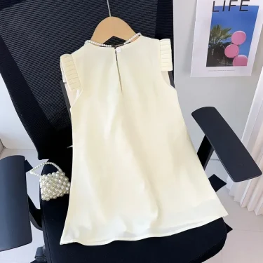 Kids Dresses for Girls 3D White Flower Princess Dress Girls' Pink Clothes Summer New Casual Vest Dress Flower Girl Dresses 5