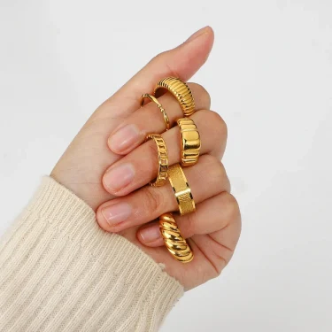 rings for women Stainless Steel ring woman Rock Square Heart Oval Classic Unisex Golden Jewelry Women ring like Wholesale 2