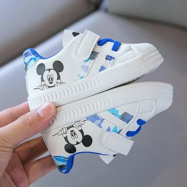 Disney White Casual Shoes For Baby Boy Girl Brand Children Sneaker Mickey Mouse Kids Sports Shoes Toddler Walking Shoes Size 25 6