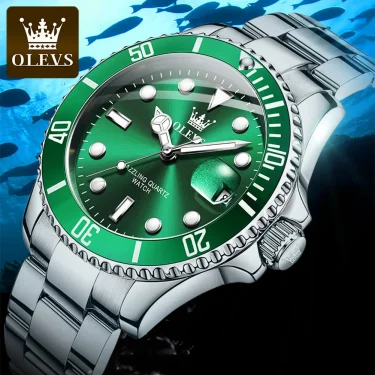 OLEVS Watches for Men with Date Luxury Big Face Waterproof Mens Wristwatch Analog Dress Two Tone Stainless Steel Man Watch 1