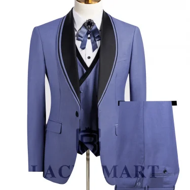 Men's Three-piece Wedding Tuxedo (Jacket + Vest + Pants) Fashion Show Concert Groom Engagement Cocktail Summer Party Men's Suit 4