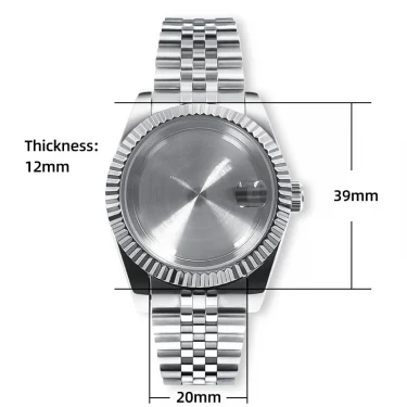 Neiton 36mm/39mm Sapphire Glass For Men Watch Case Fit NH35 NH36 NH34 Movement FashionWaterproof Jubilee Stainless Steel 5