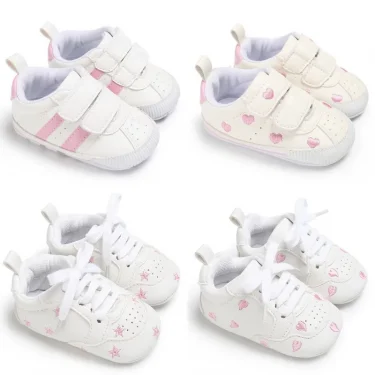 Spring and Autumn Newborn Soft Sole Anti slip Casual Sports Shoes for 0-12 Month Female Baby's First Step Walking Shoes 1