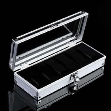 DELESYS Sales Promotion 6/12/24 Positions Aluminum Alloy Watch Storage Case Solid Shatter-Resistant Metallic Aluminium Watch Box 2