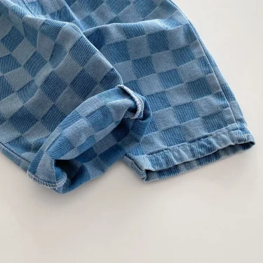 MILANCEL 1-5Y Children Jeans Boys Denim Pants Mid Waist Girls Trousers Fashion Kids Plaid Pants 6