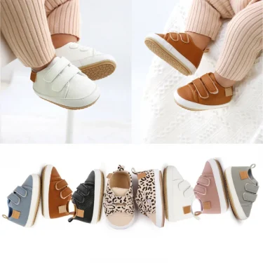 Newborn Baby Shoes Leather Casual Non-slip Toddler Infant Kids Boys Girl Walker Sneakers 1