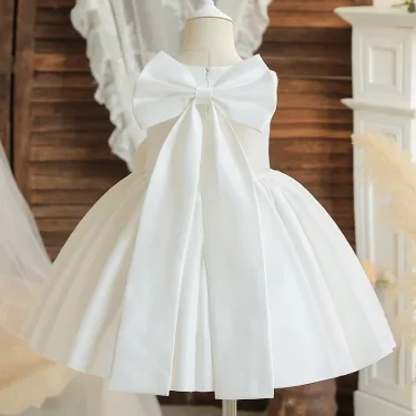 Newborn Baby Girls Baptism Dress Infant Princess Wedding Tutu Gown Birthday Party Dress Toddler Kids Flower Christening Clothes 6