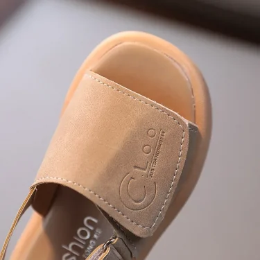Sandals for Boys Fashion Summer Shoes 1-3-6 Years Girls Open Toe Matte Pu Leather Shoes Sandals Children Slippers 5