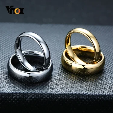 Vnox Anti Scratch Tungsten Wedding Rings for Women Men Simple Classic Wedding Bands for Couples Basic Jewelry 4