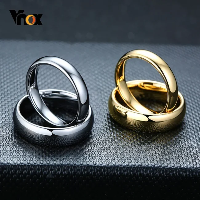 Vnox Anti Scratch Tungsten Wedding Rings for Women Men Simple Classic Wedding Bands for Couples Basic Jewelry 4