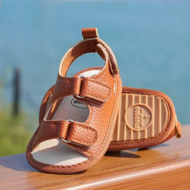 New Baby Sandals Baby Shoes Baby Boy Girl Sandals PU Soft Bottom Sole Anti-Slip Infant First Walker Crib Shoes Newborn Moccasins 1