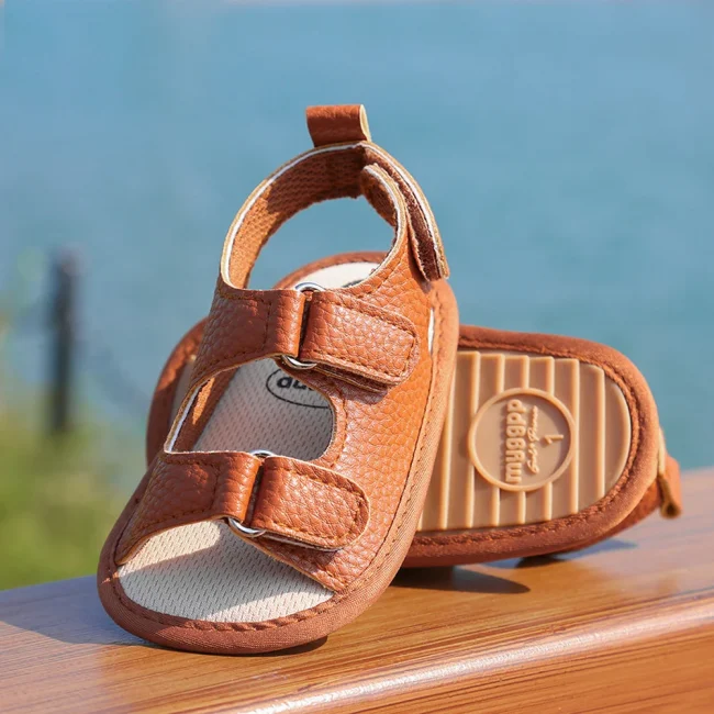 New Baby Sandals Baby Shoes Baby Boy Girl Sandals PU Soft Bottom Sole Anti-Slip Infant First Walker Crib Shoes Newborn Moccasins 1