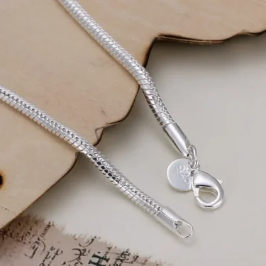 925 Sterling Silver 3MM Snake Chain Bracelets Factory Fashion Hot Top Quality Jewelry Charm Cute Women Lady Wedding 4