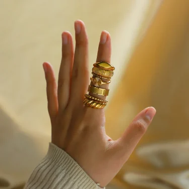 rings for women Stainless Steel ring woman Rock Square Heart Oval Classic Unisex Golden Jewelry Women ring like Wholesale 4