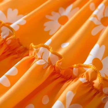 Sweet Flower Girl Princess Dress Summer Flying Sleeve Ruffle Floral Girl Casual Dress New Korean Fashion Children's Clothing 5