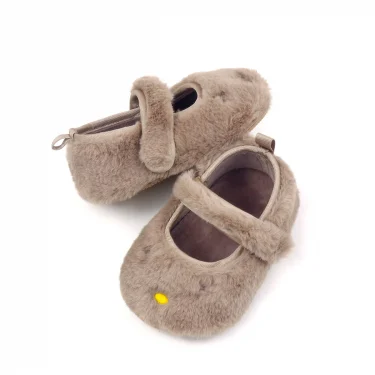 Cute Baby Girl Casual Shoes Spring and Autumn Warm Plush Three Colors TPR Sole Anti Slip Cartoon Design Prewalker Shoes BHF4220 4