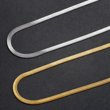 316L Gold Color Stainless Steel Snake Chain Necklace for Women Men Herringbone Choker Neck Chains 2024 Trend Jewelry Gift Hot 5