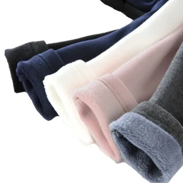 Hot Sweet Girls Pants Kids Boys Thick Warm Trousers Winter Children Casual Solid Color Soft Pants Baby Girls Leggings 2-11Years 1