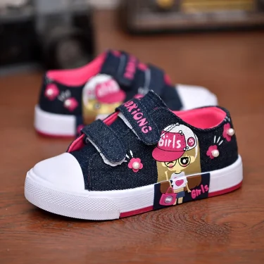 Children's Canvas Shoes For Kids Breathable Flat Sneakers Toddler Boy Girl Denim Casual Trainers New Spring Runing Leisure Shoes 4