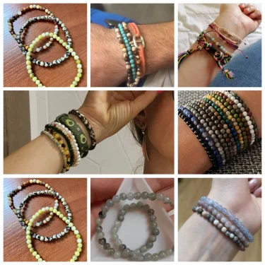 Natural Stone Beads Bracelet 6mm Round Tiger Eye Agates Quartz Beads Stretch Bracelet for Women Men Yoga Charm Jewelry Gifts 2