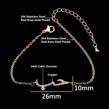 Charm Lovely Arabic CZ Love Statement Bracelets & Bangle For Women Men Stainless Steel Accessories Ketting Pulseira envio gratis 2