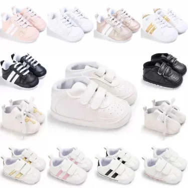 Baby Sneakers Kids Fashion Design White Non-slip Casual Shoes Boy Girls Hook Breathable Sneakers Toddler Outdoor Shoes 1
