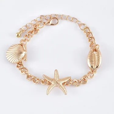 5pcs/lot Bohemian Mixed Golden Shell Starfish Bracelet Women Summer Beach Casual Jewelry Accessories Friendship Gift 6