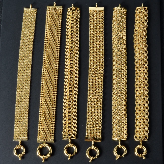 New 18MM wide copper chain bracelet unisex 18K gold plated wristband Miami Sidewalk bracelet Punk Hip Hop Jewelry party gift 2