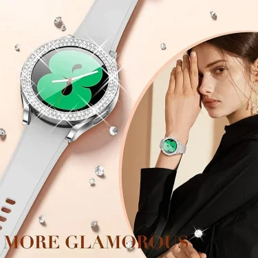 Bling Case for Samsung Galaxy Watch 6 4 Case 40mm 44mm Accessories Fashion Two Rows Diamond bumper Galaxy Watch 5 6 40 mm Cover 4