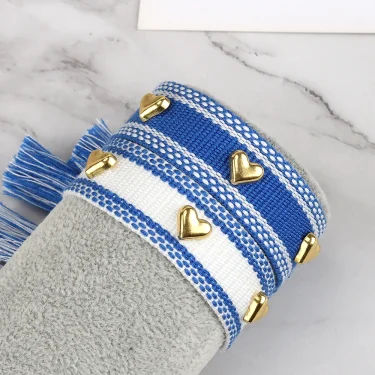 2024 Woven Friendship Bracelets Adjustable Rope Bangle For Women Vintage Braided Tassel Bracelets Wholesale Jewelry 5