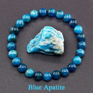 Original Reiki Blue Apatite Beads Bracelets Men Women Natural Stone Blood Circulation Stimulate Enthusiasm Health Care Jewelry 1