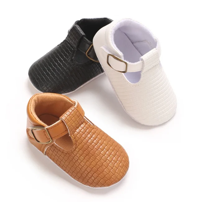 0-18M Classic Fashion Boy And Girl Flat Walking Shoes PU Soft Sole Non-slip Shoes For Newborn Babies First Walker Walking Shoes 1