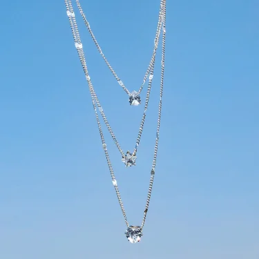 Trendy Zircon Pendant Necklace For Women Multilayer Chain Choker Fashion Female Party Shiny Jewelry Gift 6