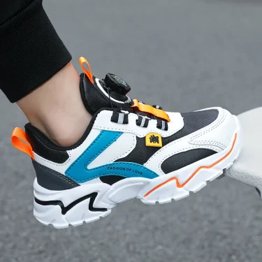 Hot Sell Children Casual Sports Shoes Brand Kids Leather Fashion Sneakers Boys Girls Breathable Lightweight Running Shoes 6