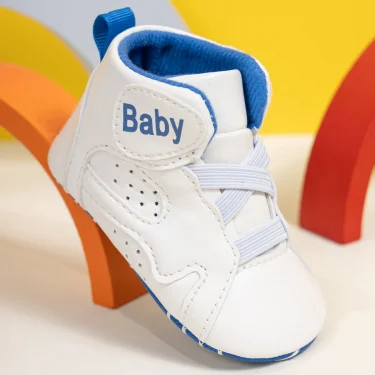 KIDSUN Casual High Gang Soft Sole Basketball Sports Shoes Baby Boy Girl Anti-slip First Walkers Infant Newborn Baby Shoes 3