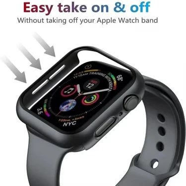 Tempered Glass+Cover For Apple Watch Case Series 9 8 7 6 5 Screen Protector Film For IWatch 45mm 44mm 40mm 41mm 49mm Accessorie 5