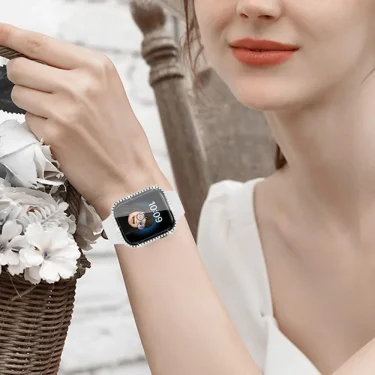 Bling Case for Apple Watch SE/6/5/4 40MM 44MM Protective Case+Glass Screen Protector iWatch Series 7/8/9/10 41MM 45MM 42MM 46MM 6