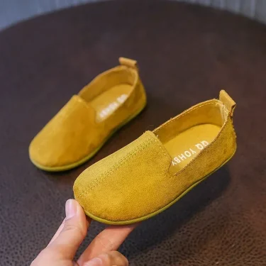 Children's Flat Shoes New Candy Color Simple Casual Shoes Loafers Slip-on Flats Lightweight Boys Girls Leather Shoes Moccasins 4