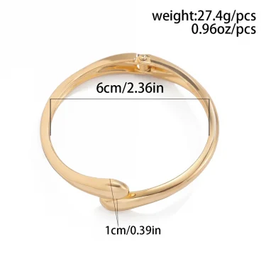 Wide Metal Bangle Ring for Women Gold and Silver Color Chunky Waterdrop Open Wrist Cuff Thick Irregular Twisted Bracelet Jewelry 6