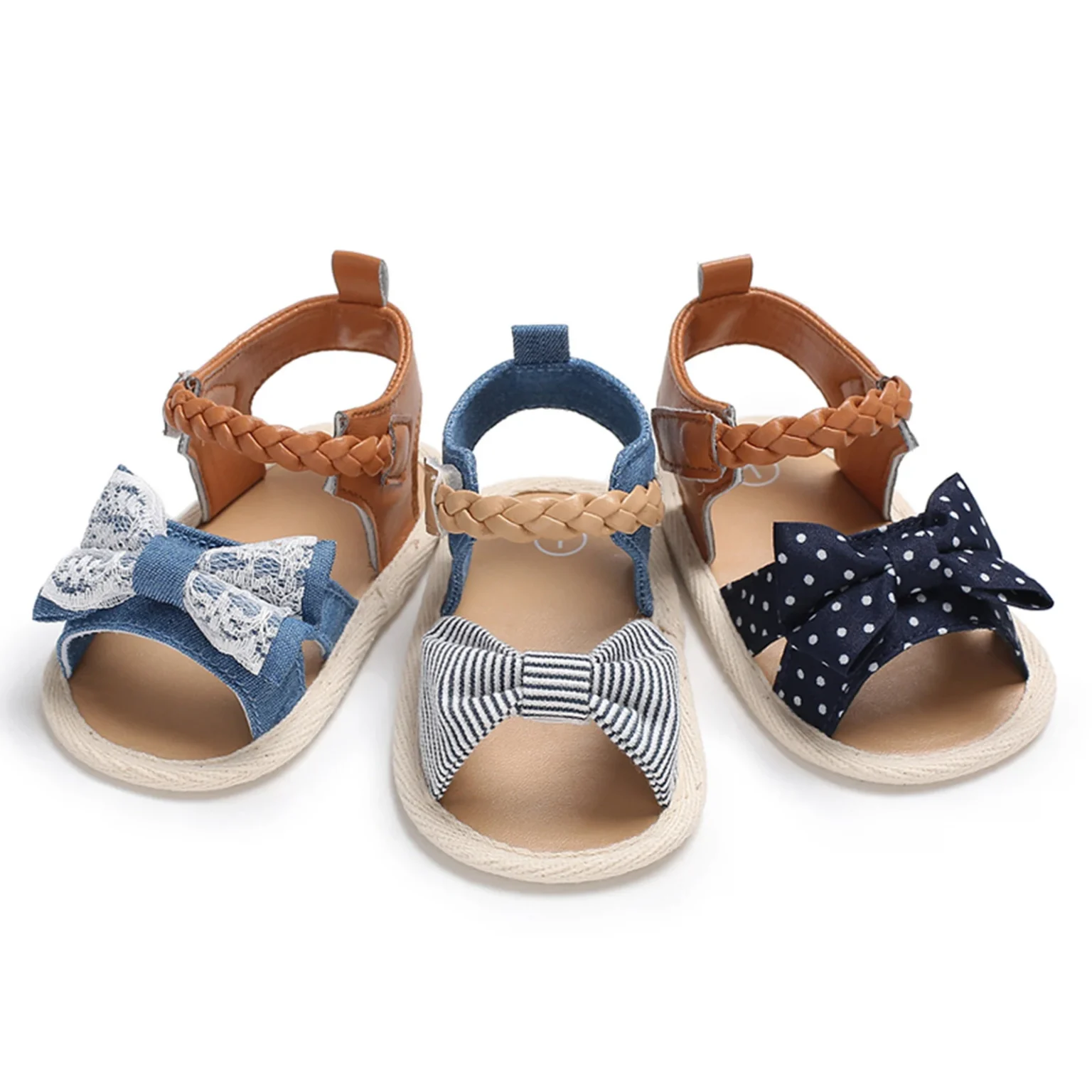 Cute Baby Girl Sandals Beach Slippers Infant Flexible Non-slip Bowknot Summer Flats Toddler Shoes Princess First Walkers 1