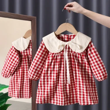 Autumn Baby Girl Clothes Lace Long Sleeve Dress Costume for Toddler Girl Baby Birthday Kids Clothing Straight Long Dresses Dress 1