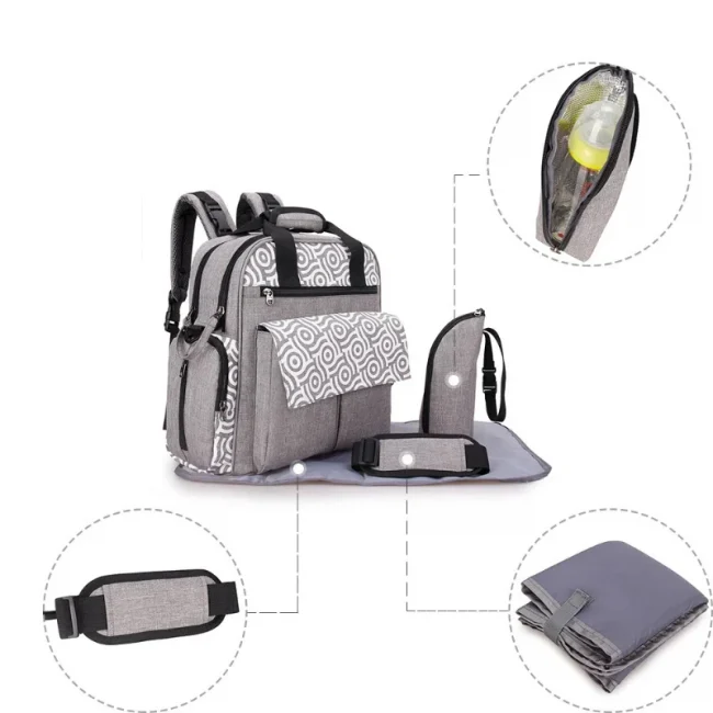 New shoulder carrying bag Diagonal cross multifunctional mommy bag Large capacity travel package Hanging baby stroller luggage 2